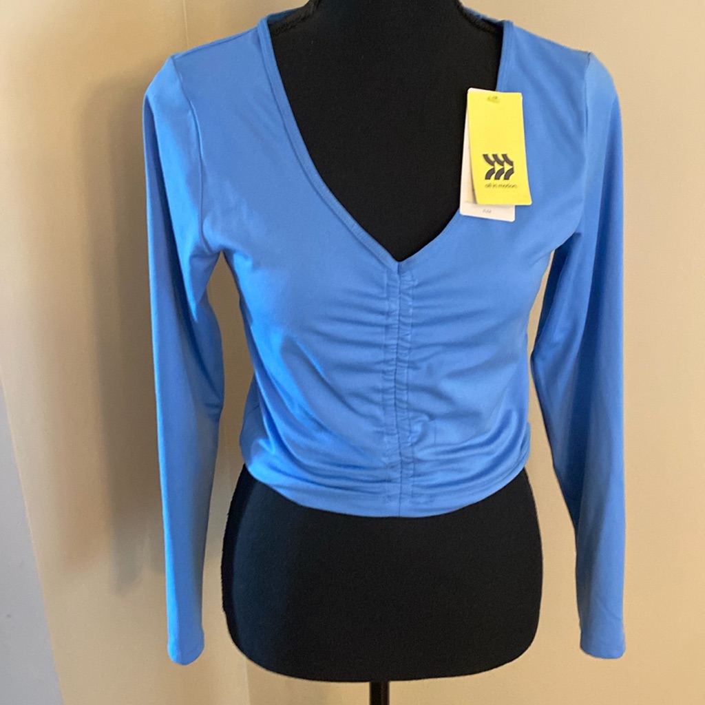 Nwt 2piece Flare High Waist Pant/Crop Top Set. Size L. Periwinkle Blue.